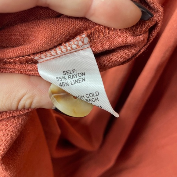Lulu’s Lisbeth Rust Orange Button Front Dress, M - Picture 12 of 14